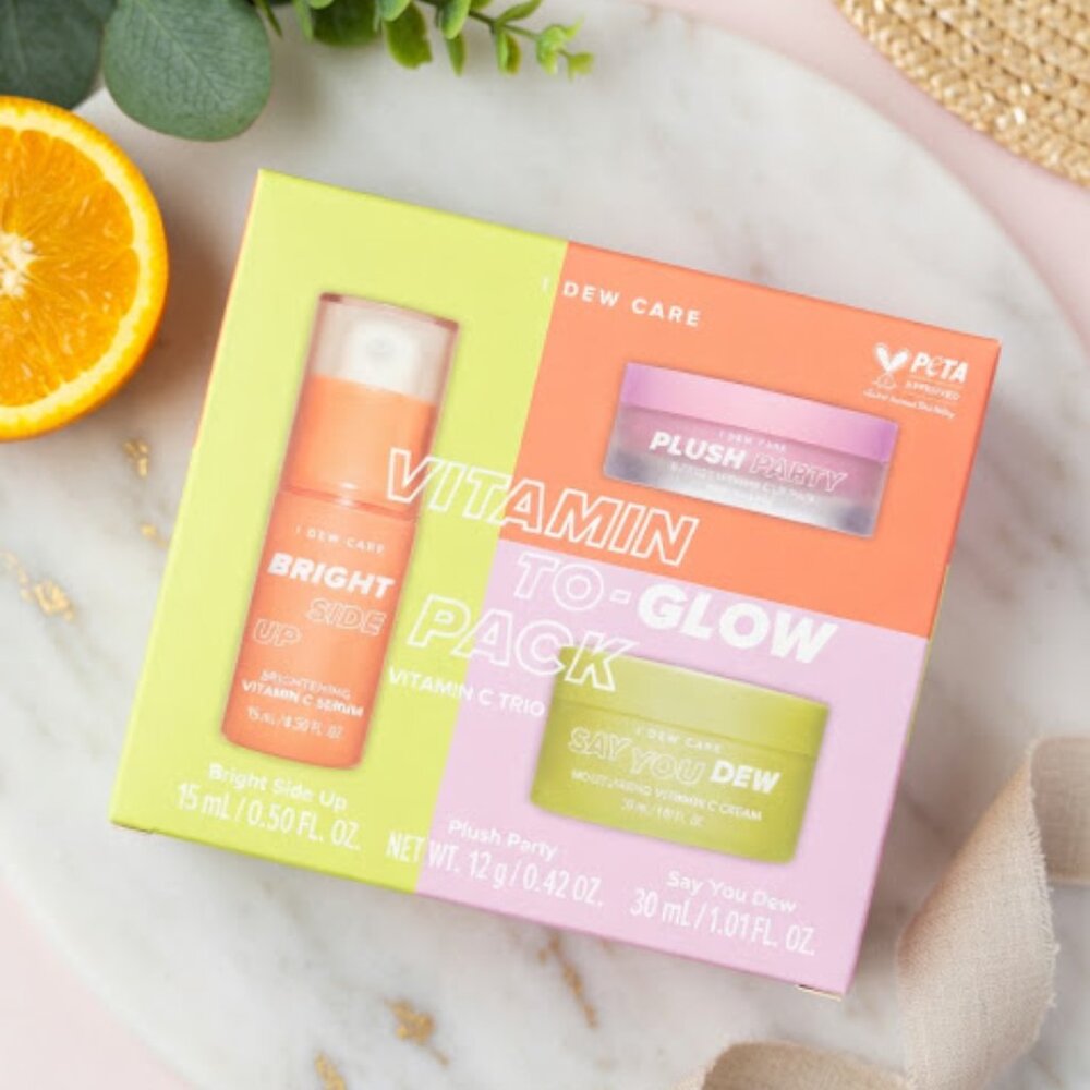 NIB Sealed I Dew Care Vitamin To-Glow Pack - 3-Step Brightening Skincare Set